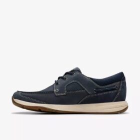 Sailview heren bootchoenen met veters van marineblauw nubuck