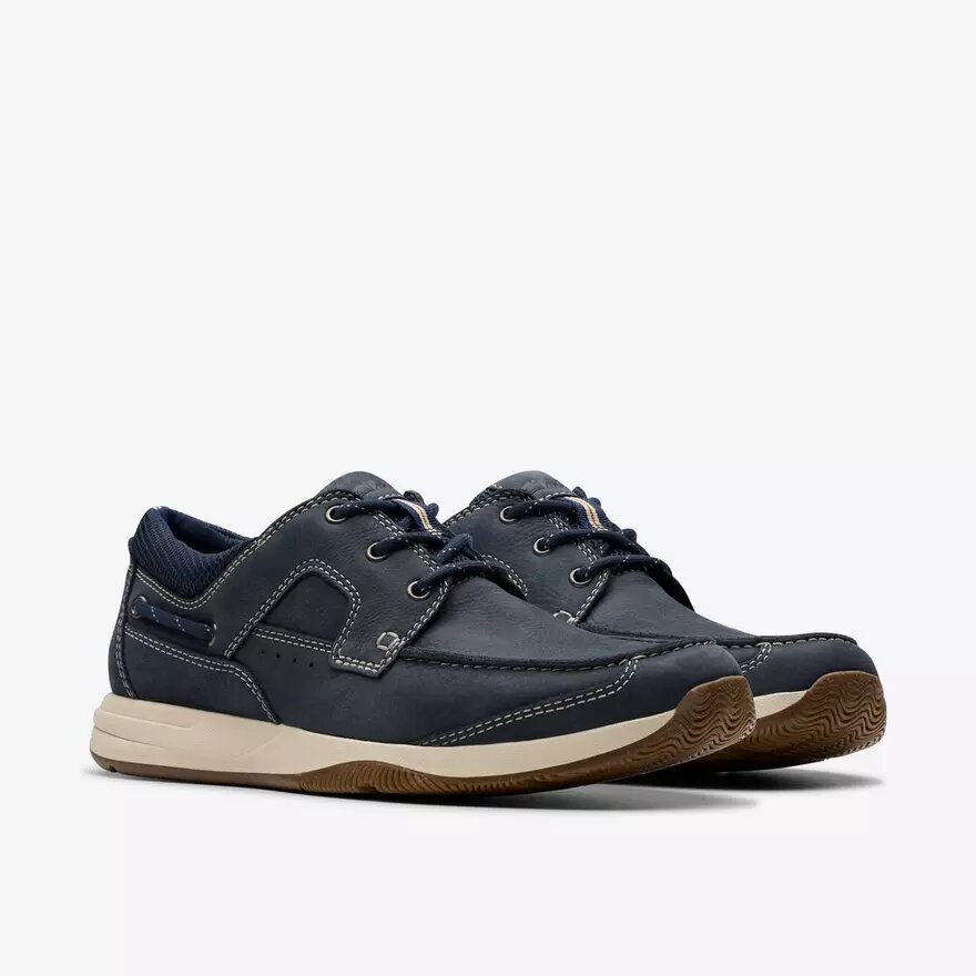 Sailview heren bootchoenen met veters van marineblauw nubuck Sailview heren bootchoenen met veters van marineblauw nubuck