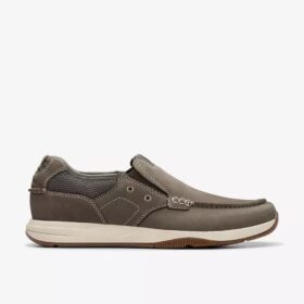 Sailview Step heren bootchoenen van taupe nubuck (zonder veters) als Slip-ons