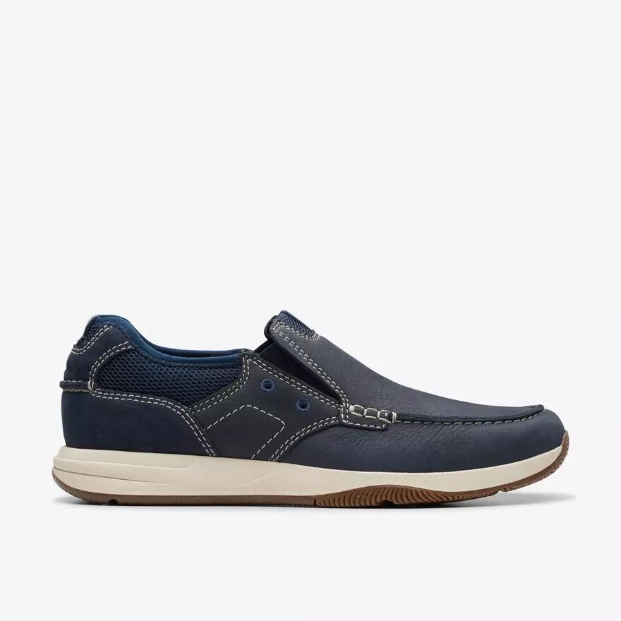 Sailview Step herenschoenen in marineblauw nubuck, Slip-ons Sailview Step herenschoenen in marineblauw nubuck, Slip-ons