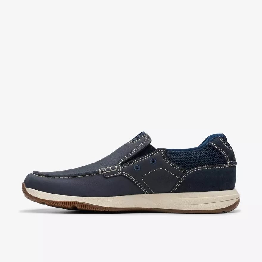 Sailview Step herenschoenen in marineblauw nubuck, Slip-ons Sailview Step herenschoenen in marineblauw nubuck, Slip-ons