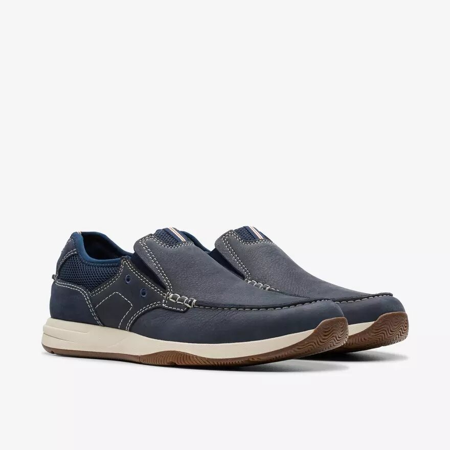 Sailview Step herenschoenen in marineblauw nubuck, Slip-ons Sailview Step herenschoenen in marineblauw nubuck, Slip-ons