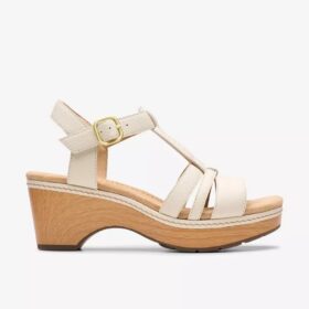 Seannah Madi crèmekleurige leren Wedges voor dames
