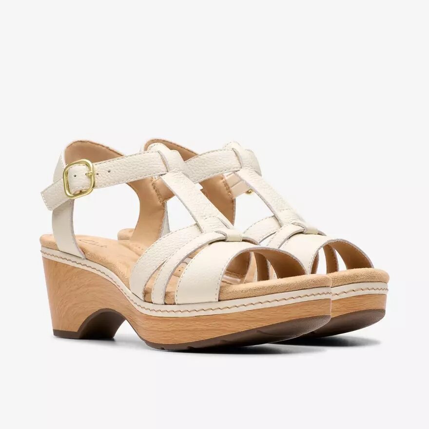 Seannah Madi crèmekleurige leren Wedges voor dames Seannah Madi crèmekleurige leren Wedges voor dames