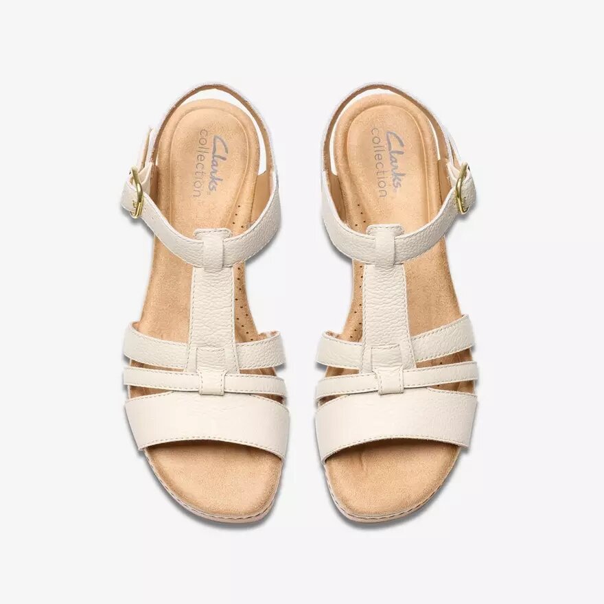 Seannah Madi crèmekleurige leren Wedges voor dames Seannah Madi crèmekleurige leren Wedges voor dames