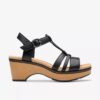 Seannah Madi zwarte leren Wedges voor dames Seannah Madi zwarte leren Wedges voor dames