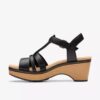 Seannah Madi zwarte leren Wedges voor dames Seannah Madi zwarte leren Wedges voor dames