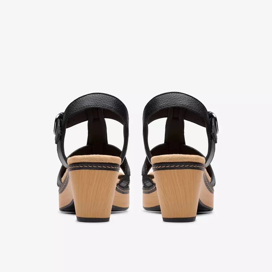Seannah Madi zwarte leren Wedges voor dames Seannah Madi zwarte leren Wedges voor dames