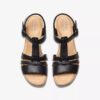 Seannah Madi zwarte leren Wedges voor dames Seannah Madi zwarte leren Wedges voor dames