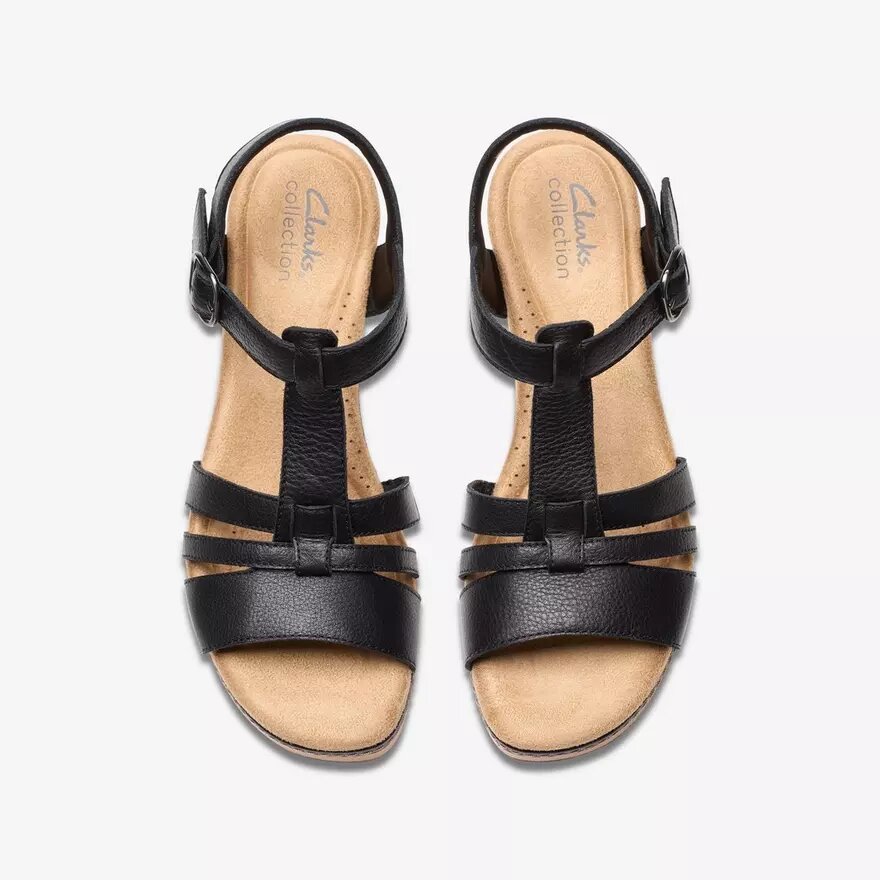 Seannah Madi zwarte leren Wedges voor dames Seannah Madi zwarte leren Wedges voor dames