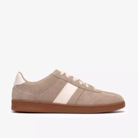 Seco Speed herensneakers van donkerzandkleurig suède