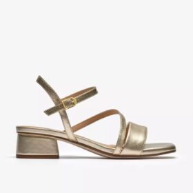 Serina35-sandalen met bandjes voor dames, zacht goudkleurig