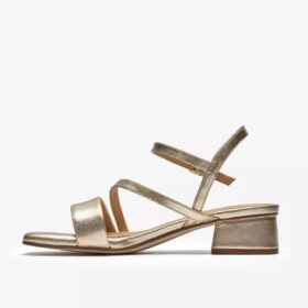 Serina35-sandalen met bandjes voor dames, zacht goudkleurig