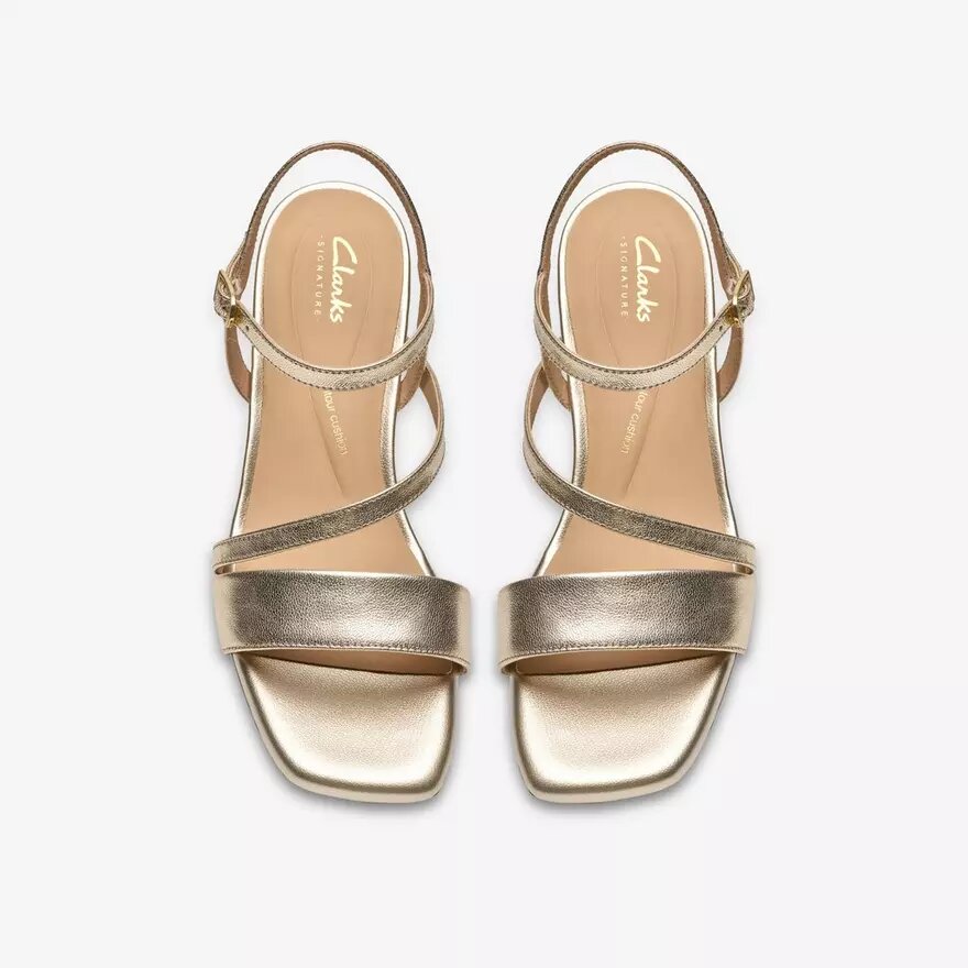 Serina35-sandalen met bandjes voor dames, zacht goudkleurig Serina35-sandalen met bandjes voor dames, zacht goudkleurig