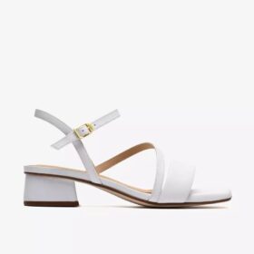 Serina35 Strap: witte leren Sandalen met bandjes voor dames