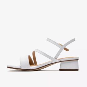 Serina35 Strap: witte leren Sandalen met bandjes voor dames