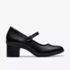 Shaya Jane zwarte leren Mary Janes voor dames Shaya Jane zwarte leren Mary Janes voor dames