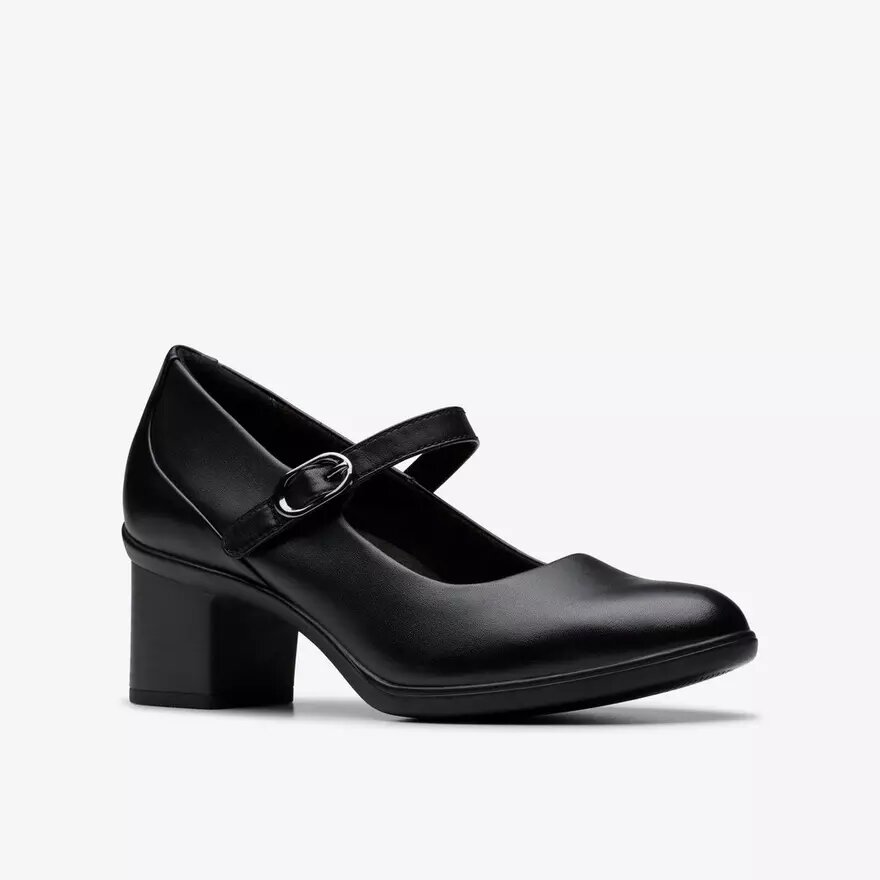 Shaya Jane zwarte leren Mary Janes voor dames Shaya Jane zwarte leren Mary Janes voor dames