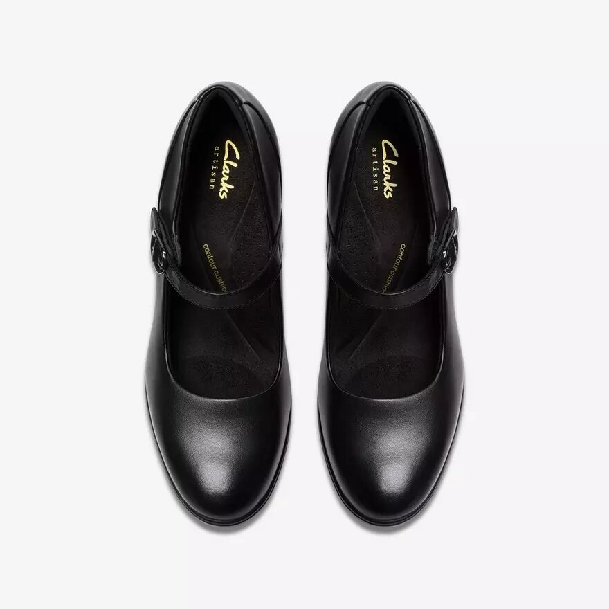 Shaya Jane zwarte leren Mary Janes voor dames Shaya Jane zwarte leren Mary Janes voor dames
