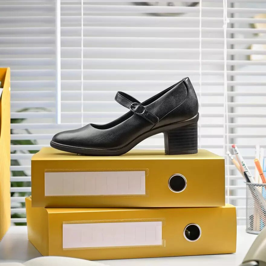 Shaya Jane zwarte leren Mary Janes voor dames Shaya Jane zwarte leren Mary Janes voor dames