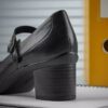 Shaya Jane zwarte leren Mary Janes voor dames Shaya Jane zwarte leren Mary Janes voor dames