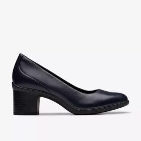 Shaya Poppy marineblauwe leren pumps voor dames