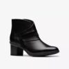 Shaya Sky zwarte leren enkellaarsjes voor dames Shaya Sky zwarte leren enkellaarsjes voor dames