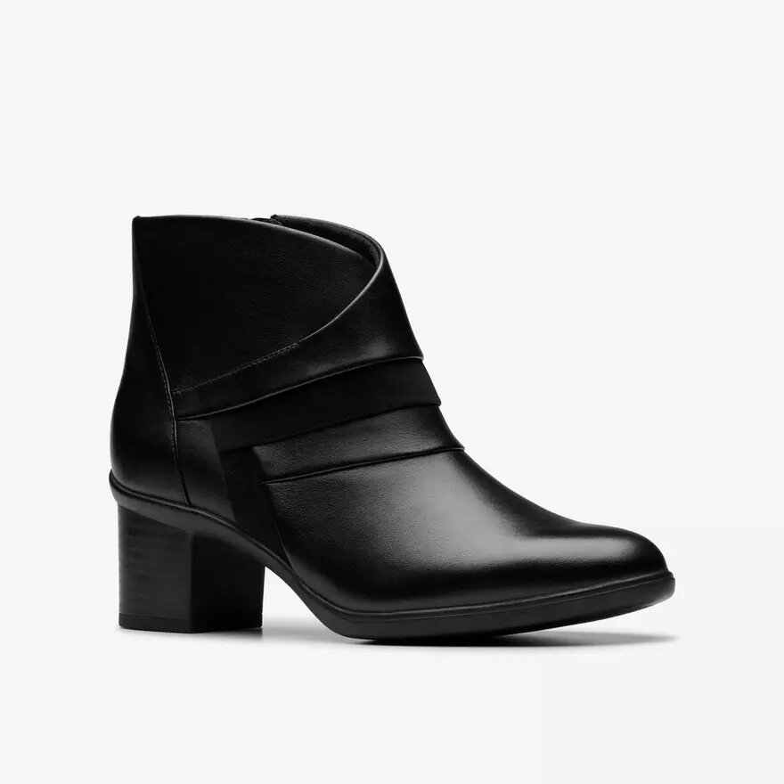 Shaya Sky zwarte leren enkellaarsjes voor dames Shaya Sky zwarte leren enkellaarsjes voor dames