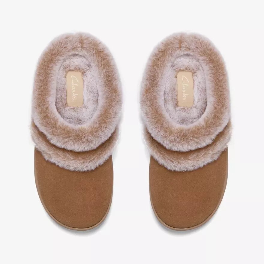 Sklyar Rhode cognackleurige slippers voor dames Sklyar Rhode cognackleurige slippers voor dames