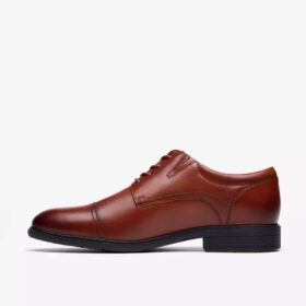 Steadwell Cap heren-Oxfords van donkerbruin leer