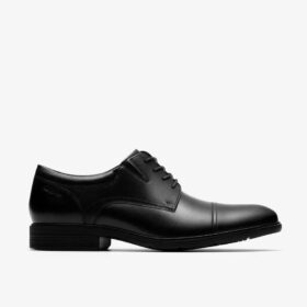 Steadwell Cap heren-Oxfords van zwart leer