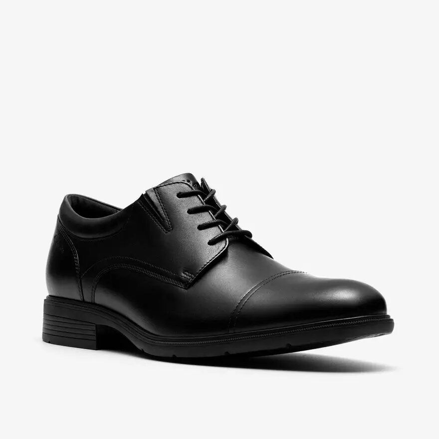 Steadwell Cap heren-Oxfords van zwart leer Steadwell Cap heren-Oxfords van zwart leer