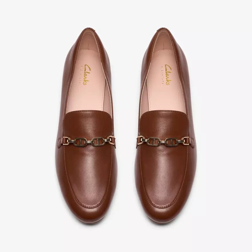 Tamna Iris loafer voor dames van bruin leer Tamna Iris loafer voor dames van bruin leer
