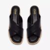 Tessiah-muiltjes voor dames 2, zwarte leren Wedges
