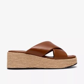 Tessiah Mule2 bruine leren Wedges voor dames