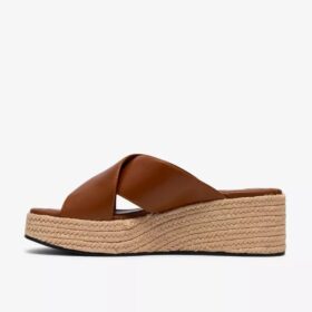 Tessiah Mule2 bruine leren Wedges voor dames