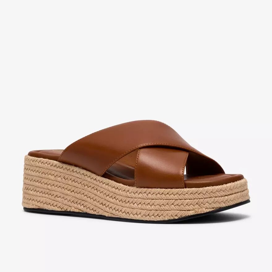 Tessiah Mule2 bruine leren Wedges voor dames Tessiah Mule2 bruine leren Wedges voor dames