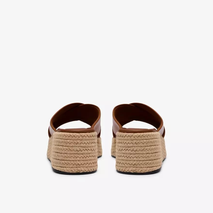 Tessiah Mule2 bruine leren Wedges voor dames Tessiah Mule2 bruine leren Wedges voor dames