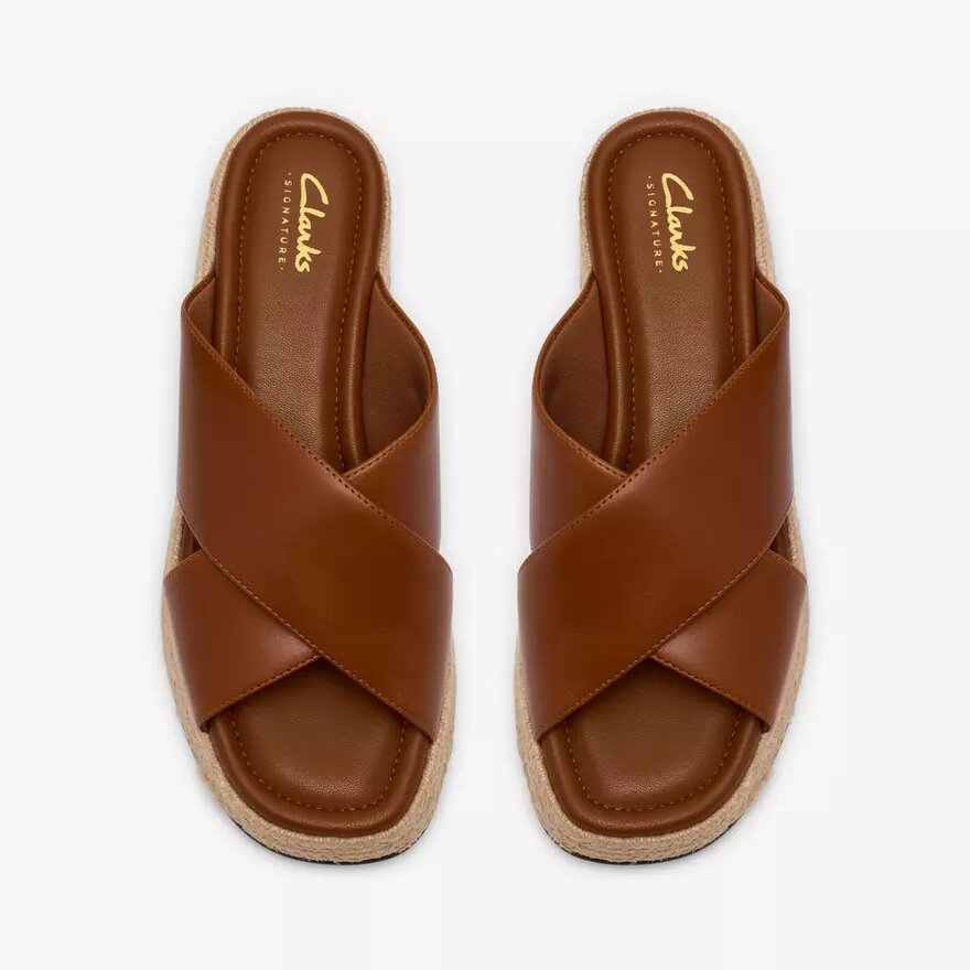 Tessiah Mule2 bruine leren Wedges voor dames Tessiah Mule2 bruine leren Wedges voor dames