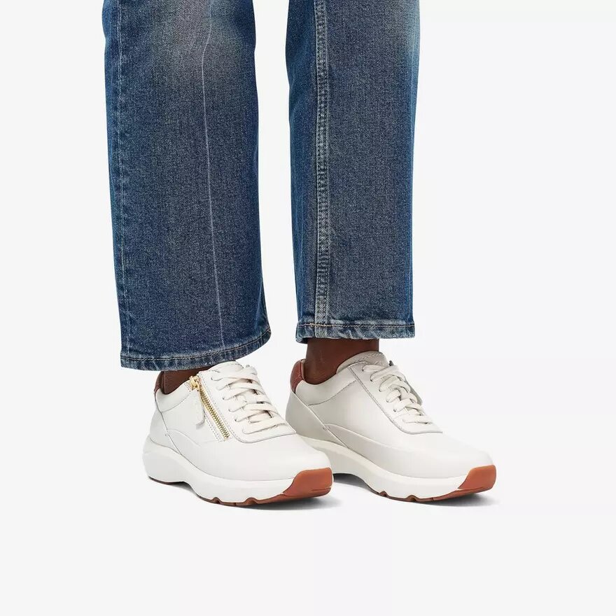 Tivoli Zip off witte leren Sneakers voor dames Tivoli Zip off witte leren Sneakers voor dames