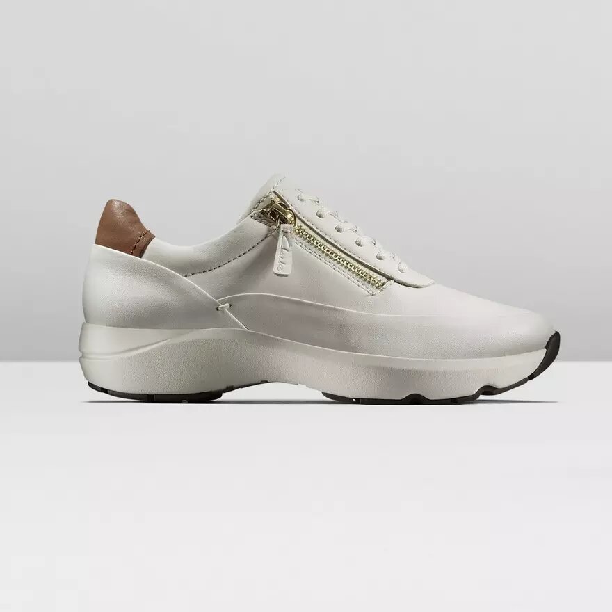 Tivoli Zip off witte leren Sneakers voor dames Tivoli Zip off witte leren Sneakers voor dames