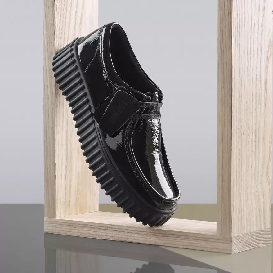 Torhill Bee zwarte lakleren Wallabee voor dames Torhill Bee zwarte lakleren Wallabee voor dames