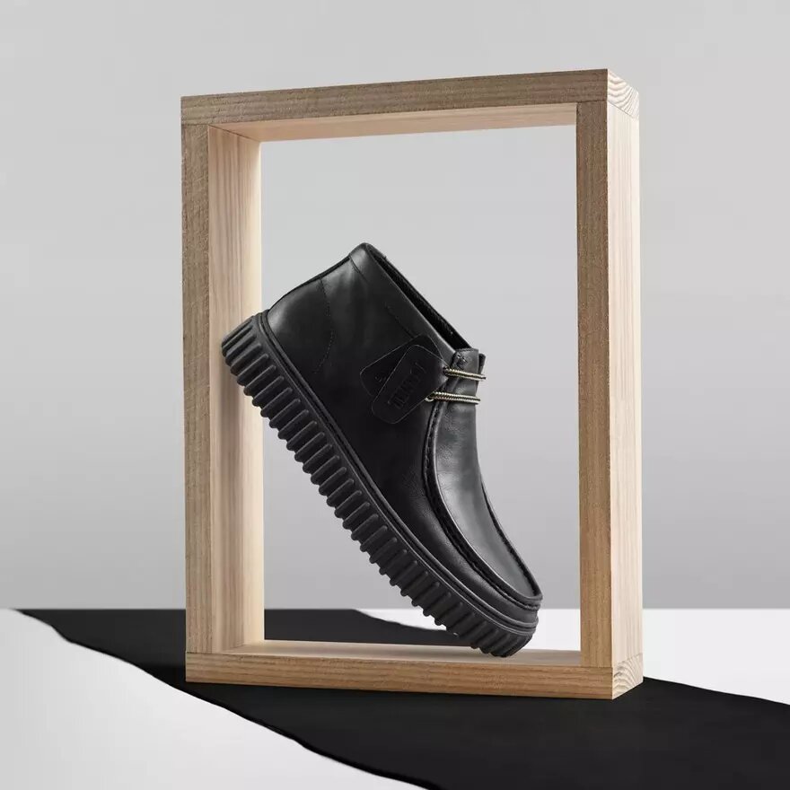 Torhill Hi heren enkellaarsjes van zwart leer Torhill Hi heren enkellaarsjes van zwart leer