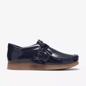 Wallabee Big Kid voor jongens, marineblauw lakleer Wallabees