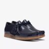 Wallabee Big Kid voor jongens, marineblauw lakleer Wallabees