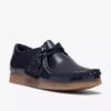 Wallabee Big Kid voor jongens, marineblauw lakleer Wallabees
