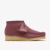 Wallabee-laars voor dames. Roze-bruin suède