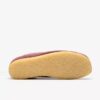 Wallabee-laars voor dames. Roze-bruin suède