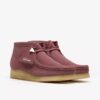 Wallabee-laars voor dames. Roze-bruin suède