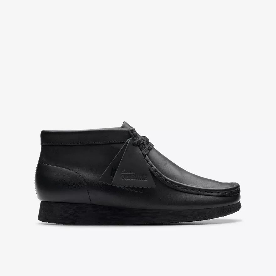 Wallabee-laars voor kinderen, oudere modellen, zwart leer Wallabee-laars voor kinderen, oudere modellen, zwart leer